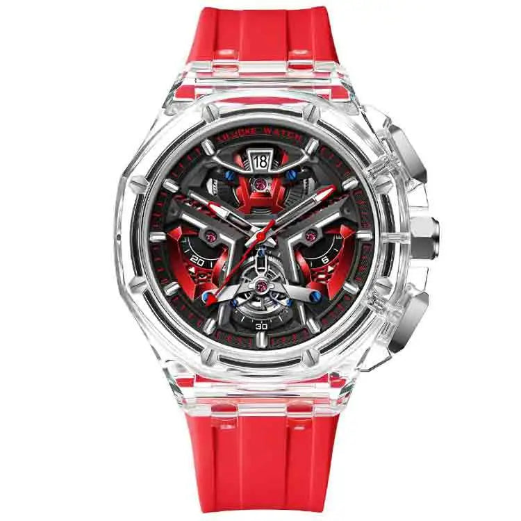 LILUOKE Wholesale Wristwatch Quartz Watch Transparent CaselCase Silicone Strap Waterproof Fashion Watches for Men Sport Watch