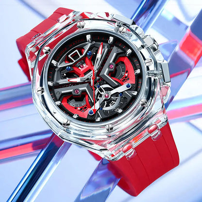 LILUOKE Wholesale Wristwatch Quartz Watch Transparent CaselCase Silicone Strap Waterproof Fashion Watches for Men Sport Watch